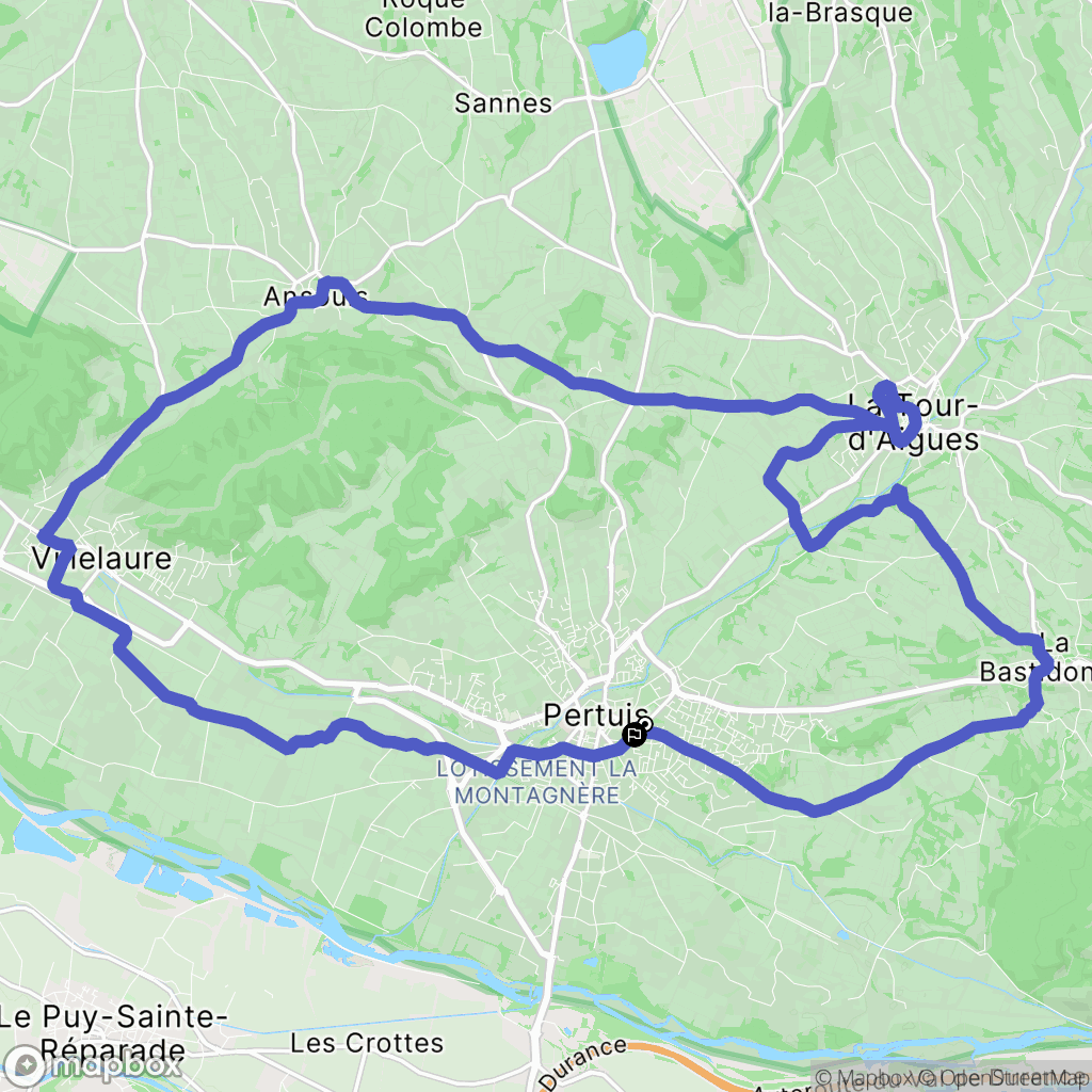 Pertuis : carte du parcours de randonnée - France