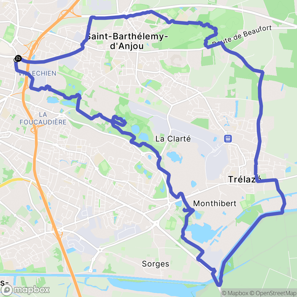 Saint-Barthélemy-d'Anjou : carte du parcours de randonnée - France