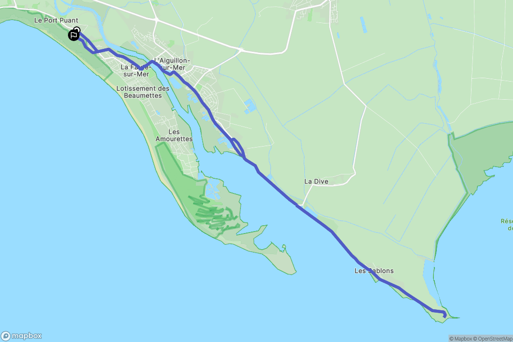 L'Aiguillon-la-Presqu'île : carte du parcours de randonnée - France