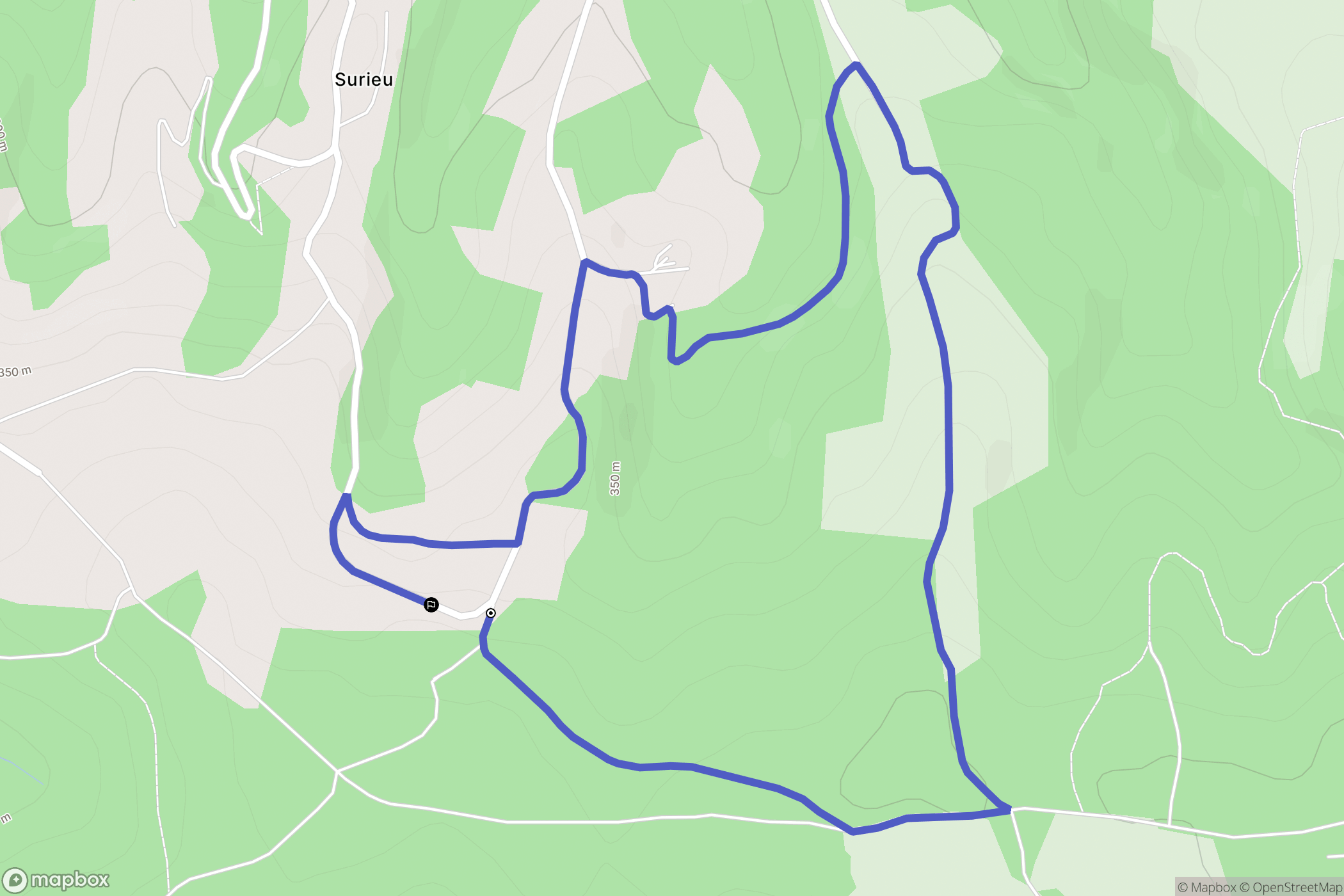 Saint-Romain-de-Surieu : carte du parcours de randonnée - France
