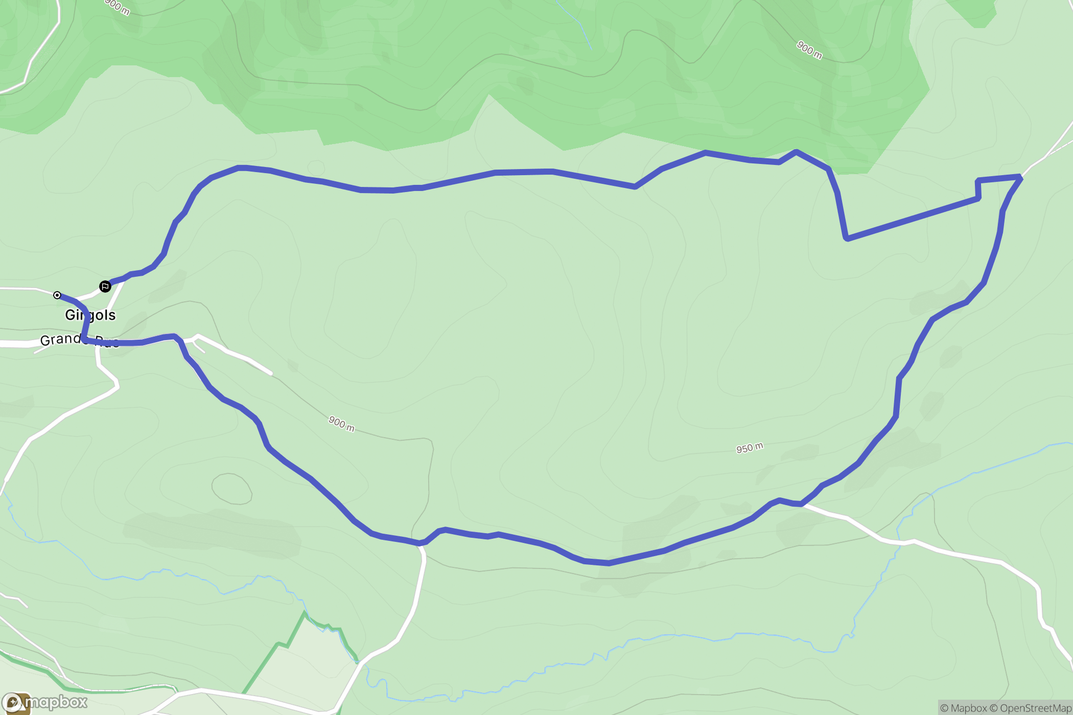 Girgols : carte du parcours de randonnée - France
