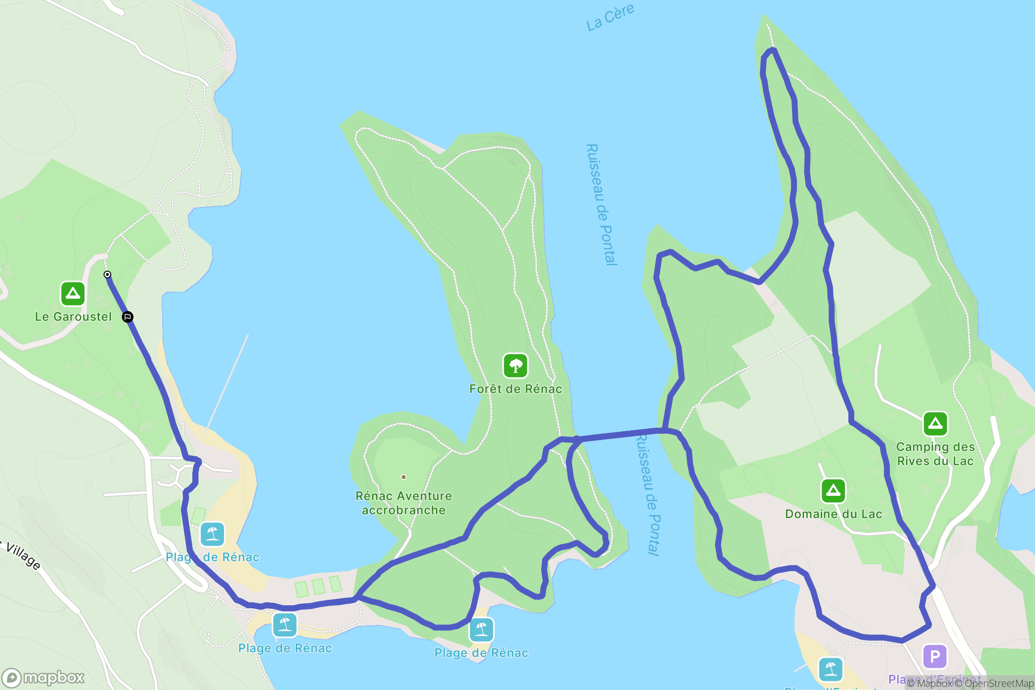 Saint-Gérons : carte du parcours de randonnée - France