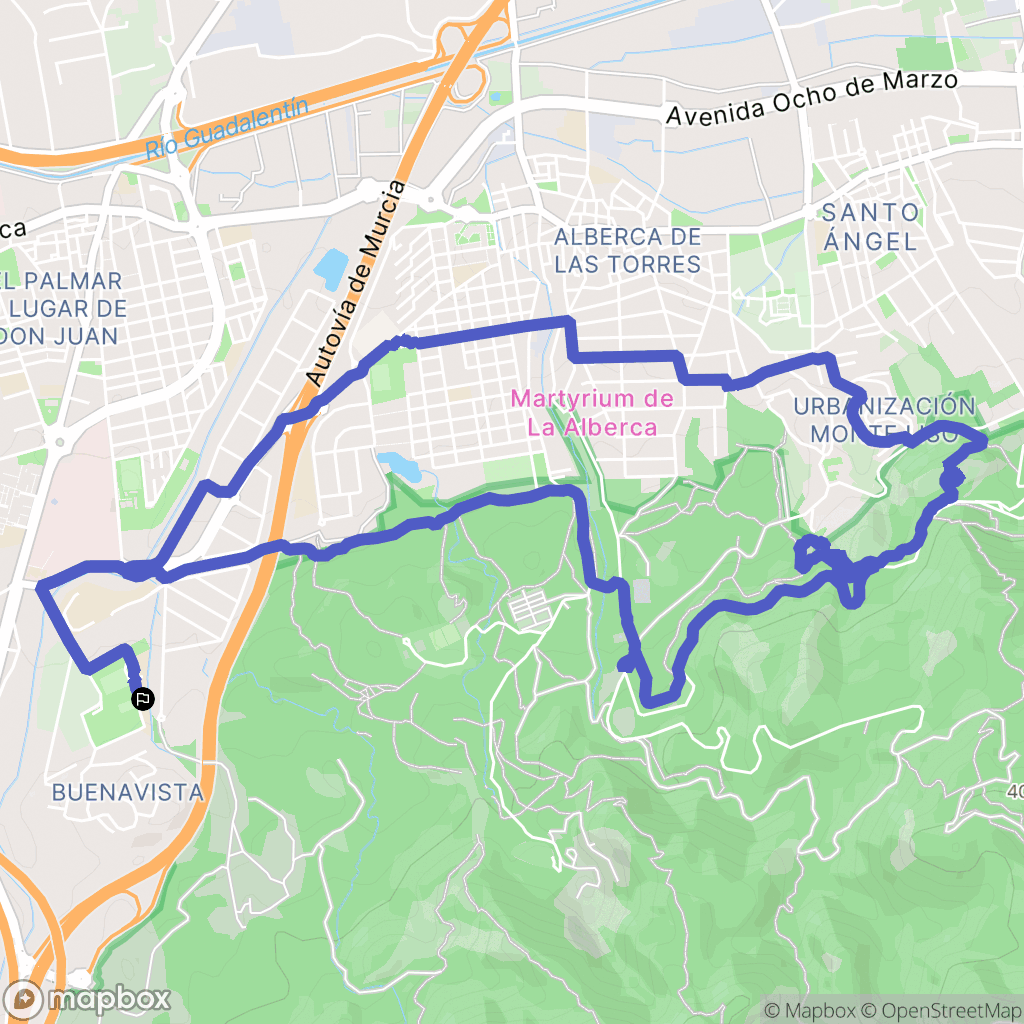 Murcia : carte du parcours de randonnée - Spain
