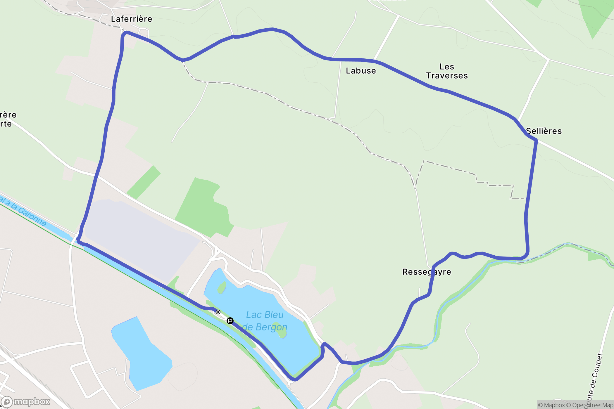 Lamagistère : carte du parcours de randonnée - France