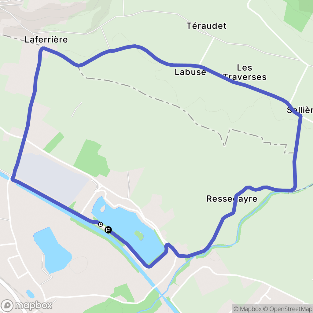 Lamagistère : carte du parcours de randonnée - France