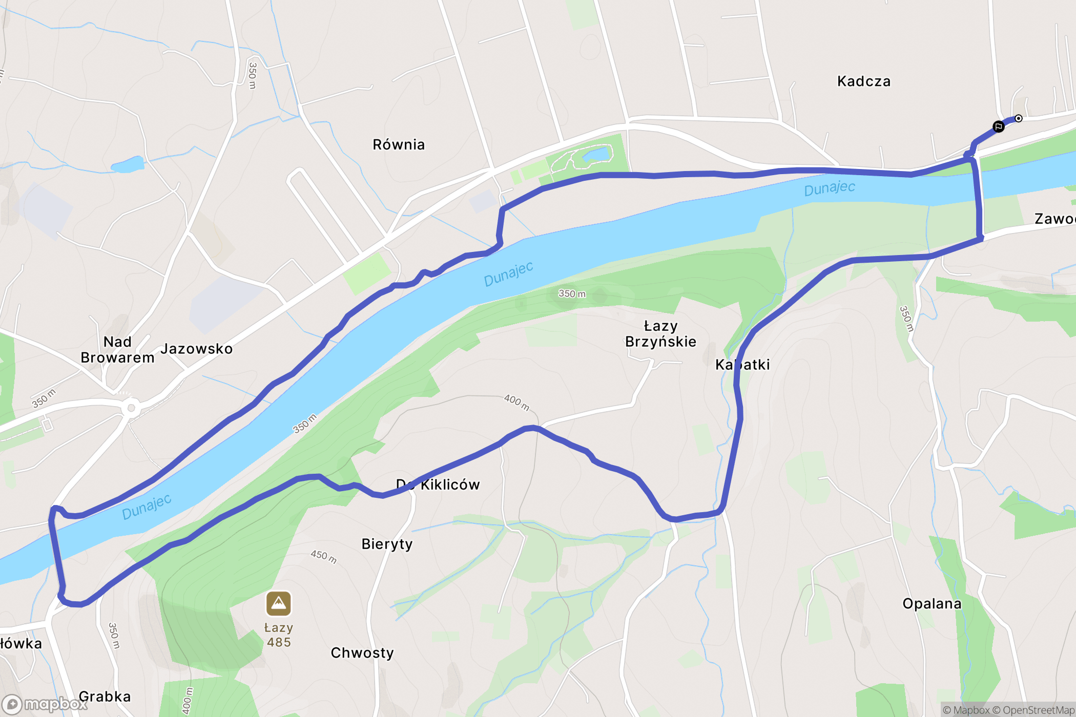 Kadcza: mapa trasy - Poland