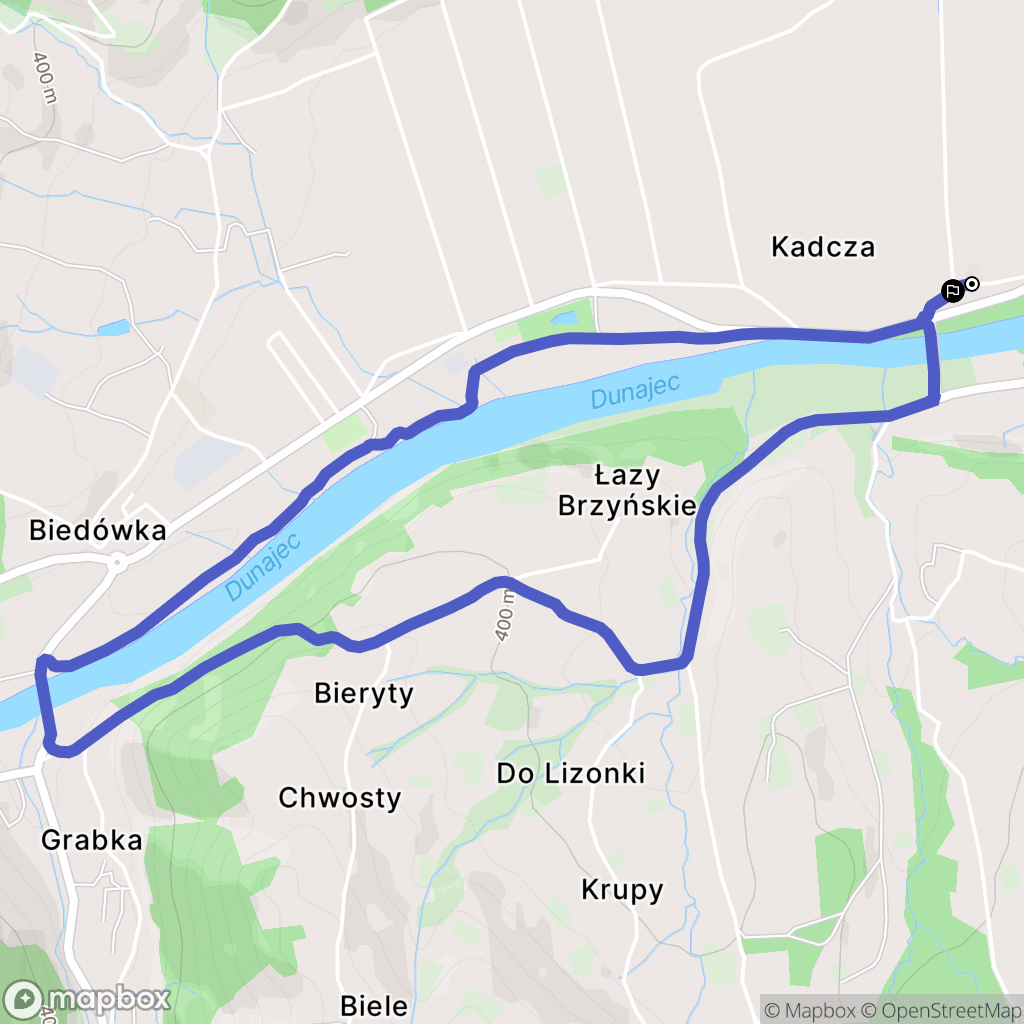 Kadcza: mapa trasy - Poland