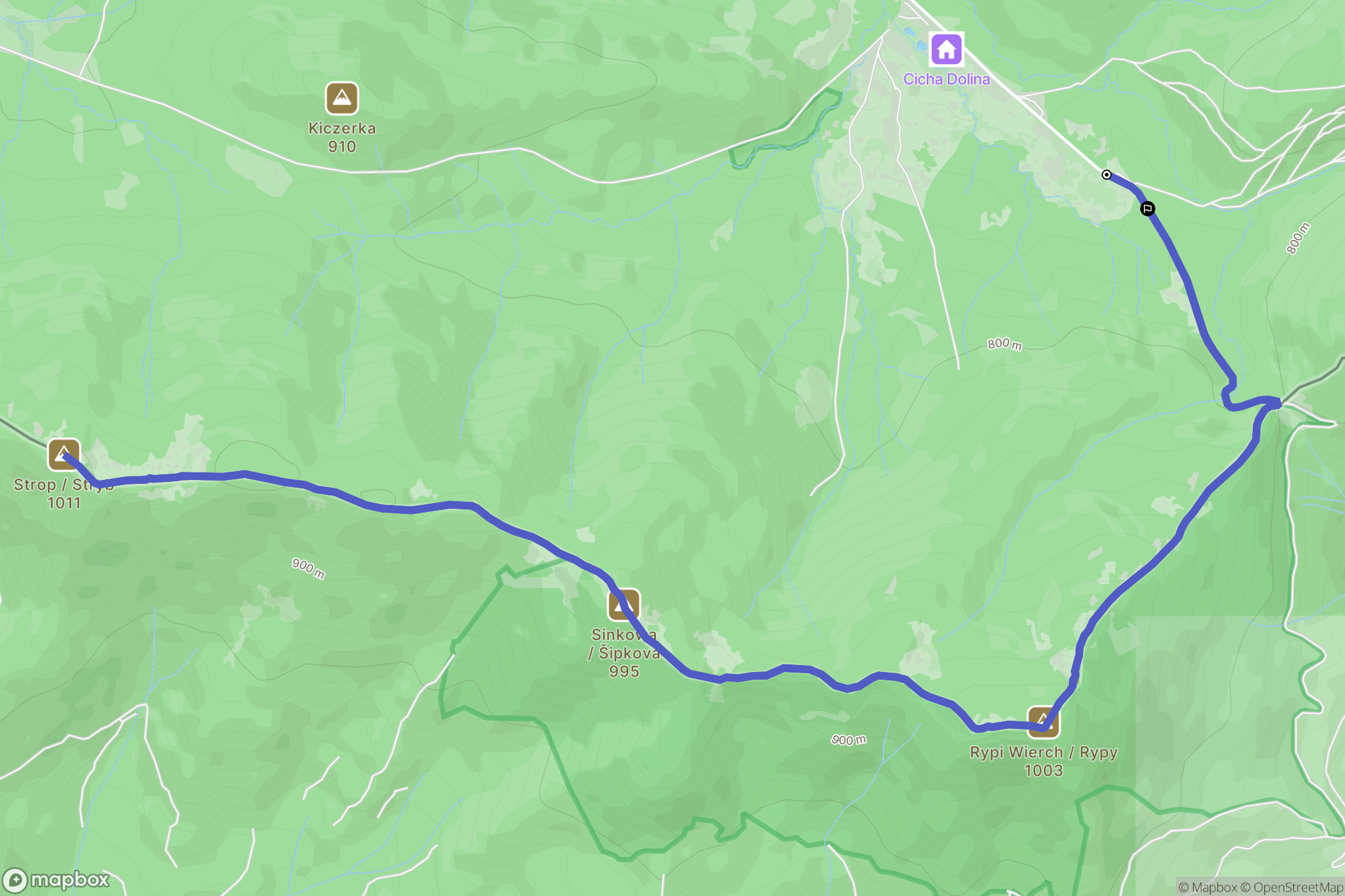 Przysłup: mapa trasy - Poland