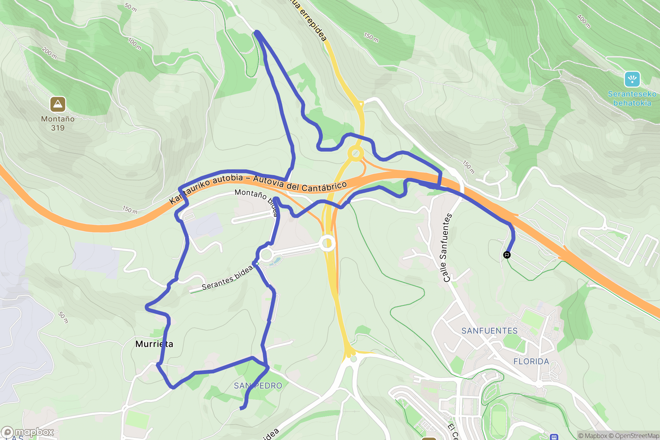 Sanfuentes : carte du parcours de randonnée - Spain