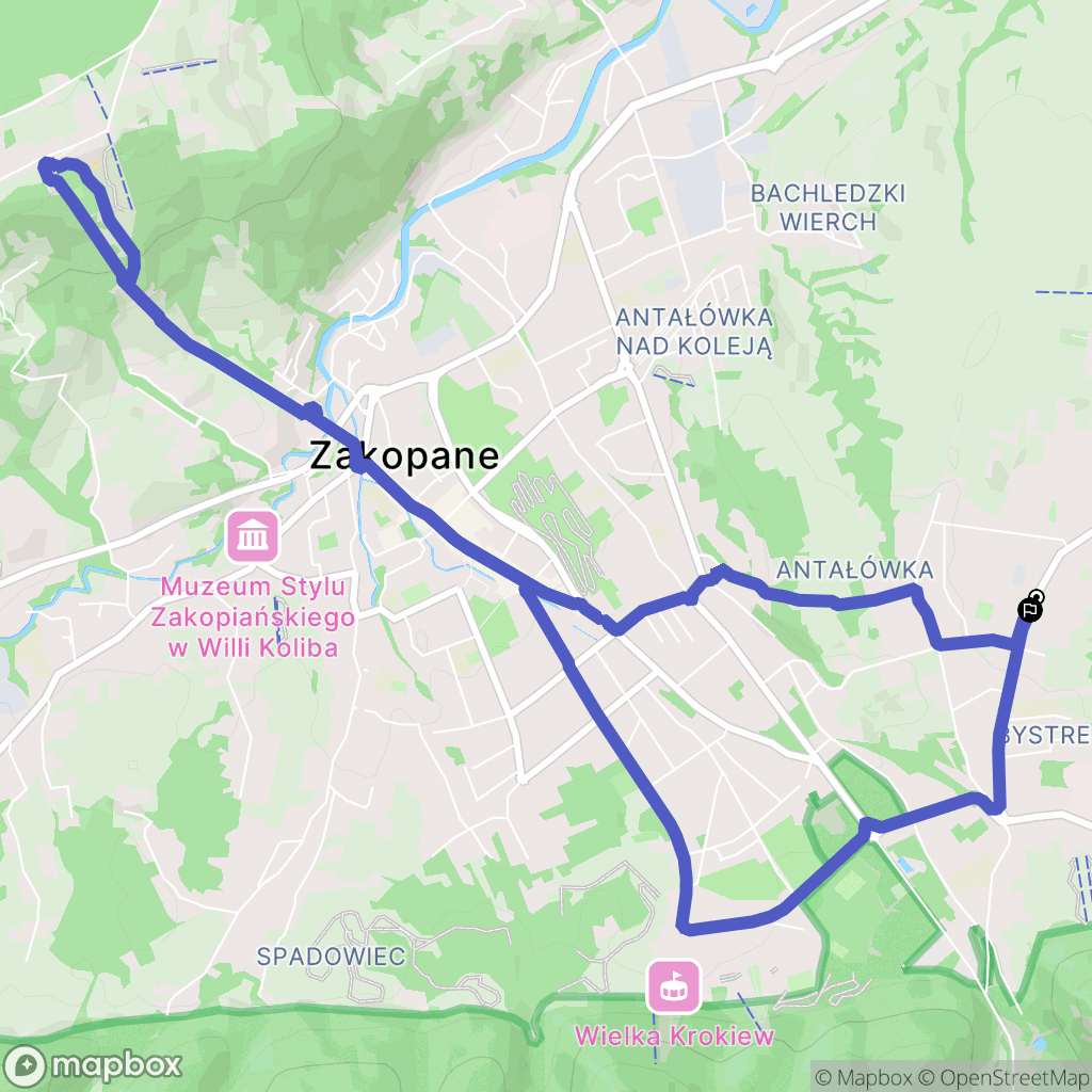 Zakopane: mapa trasy - Poland