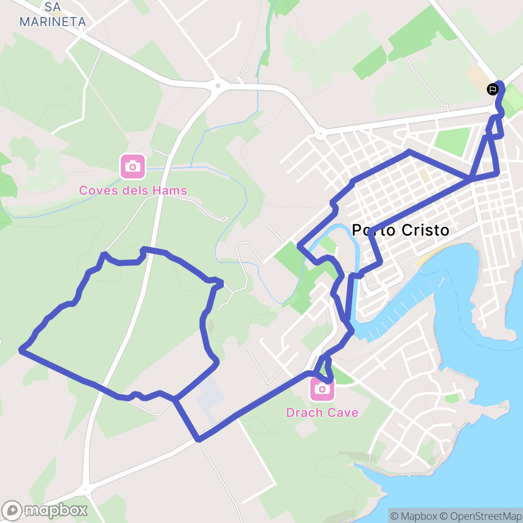 Manacor : carte du parcours de randonnée - Spain