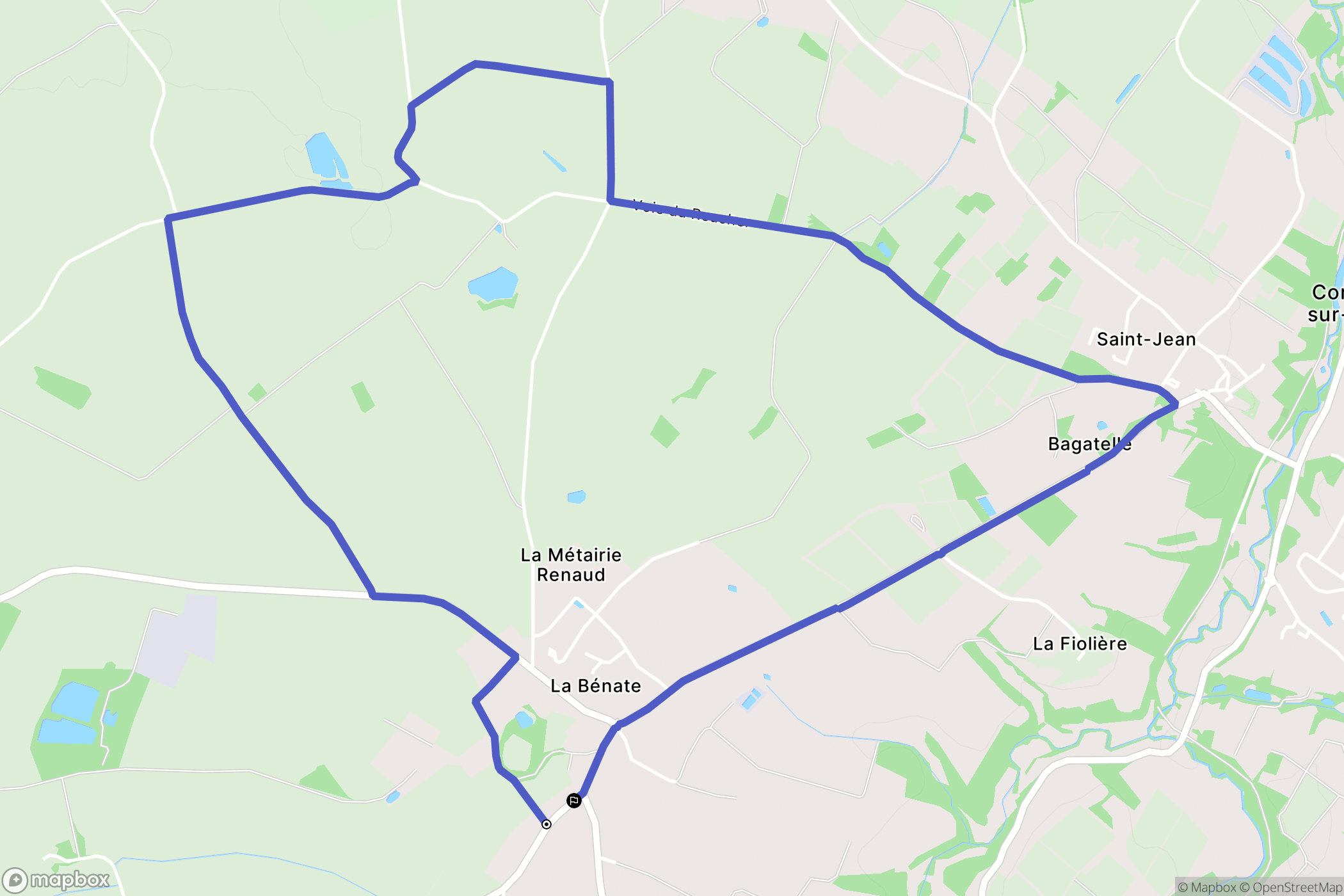 Corcoué-sur-Logne : carte du parcours de randonnée - France
