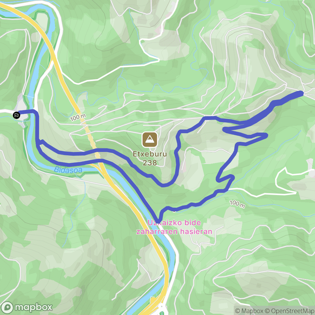 Lesaka : carte du parcours de randonnée - Spain