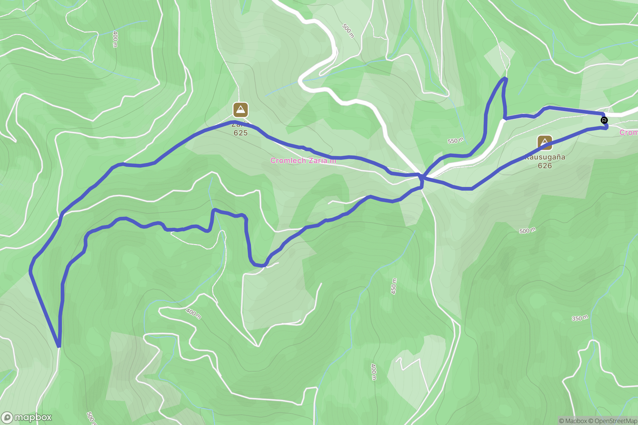 Ergoien : carte du parcours de randonnée - Spain