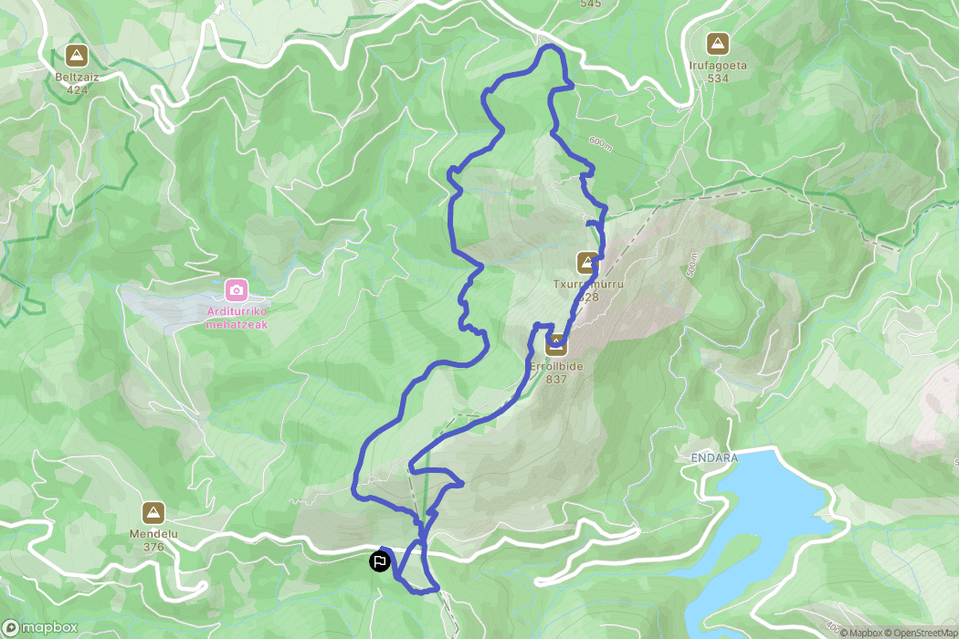 Oiartzun : carte du parcours de randonnée - Spain