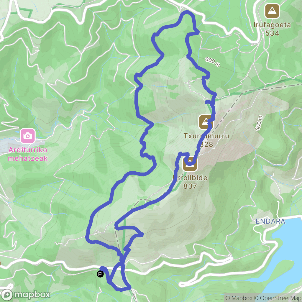 Oiartzun : carte du parcours de randonnée - Spain