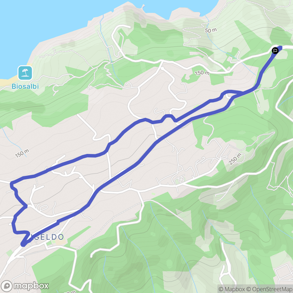 Donostia : carte du parcours de randonnée - Spain