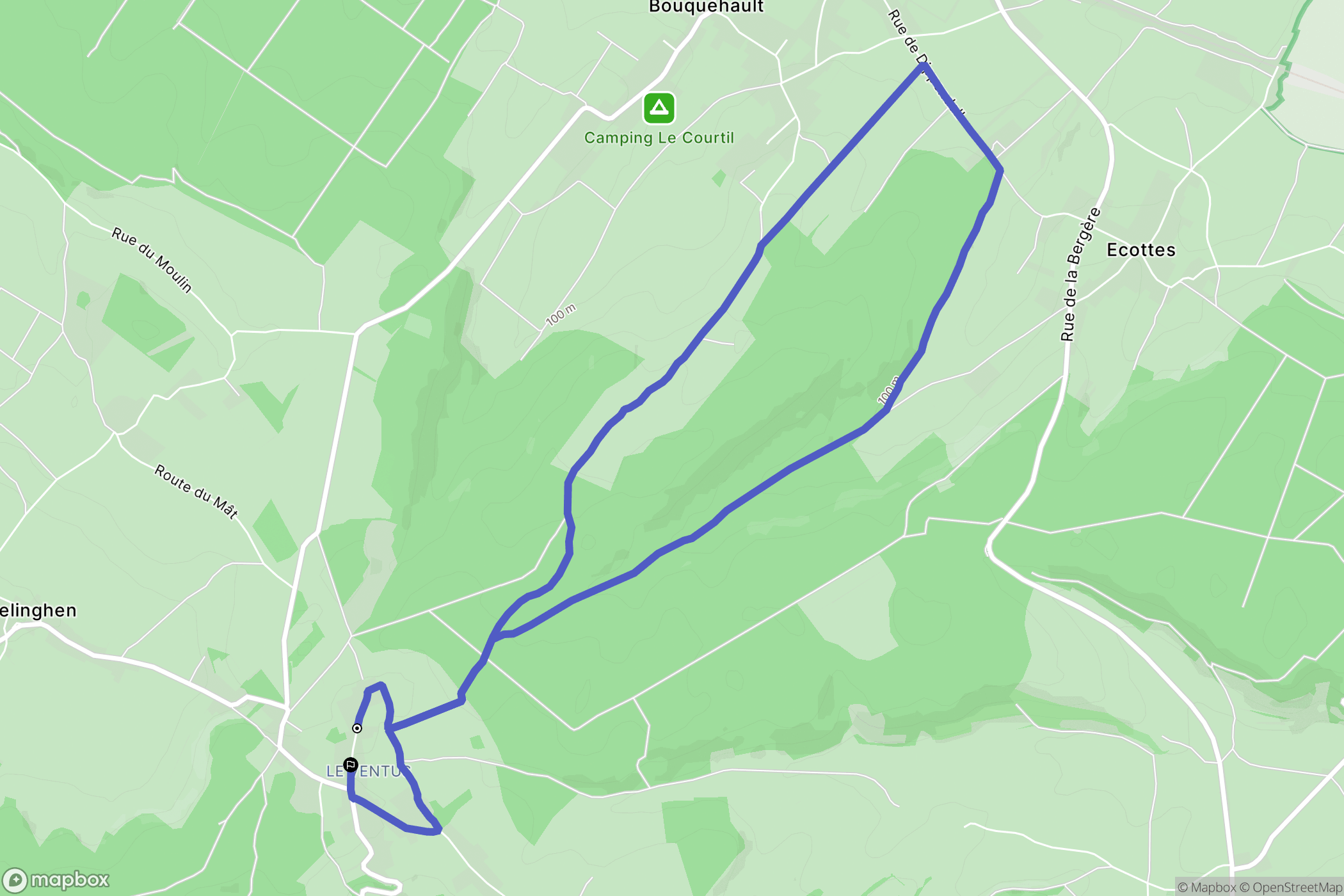 Alembon : carte du parcours de randonnée - France