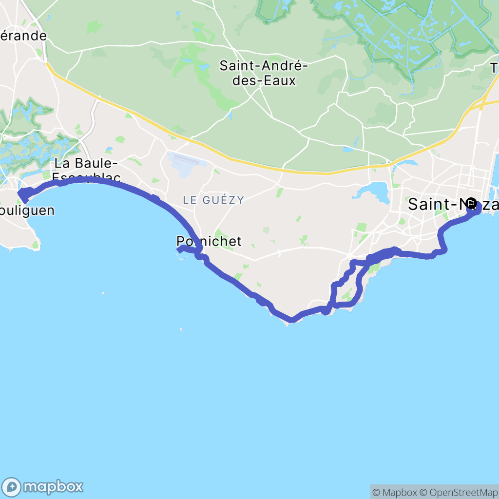 Saint-Nazaire : carte du parcours de randonnée - France