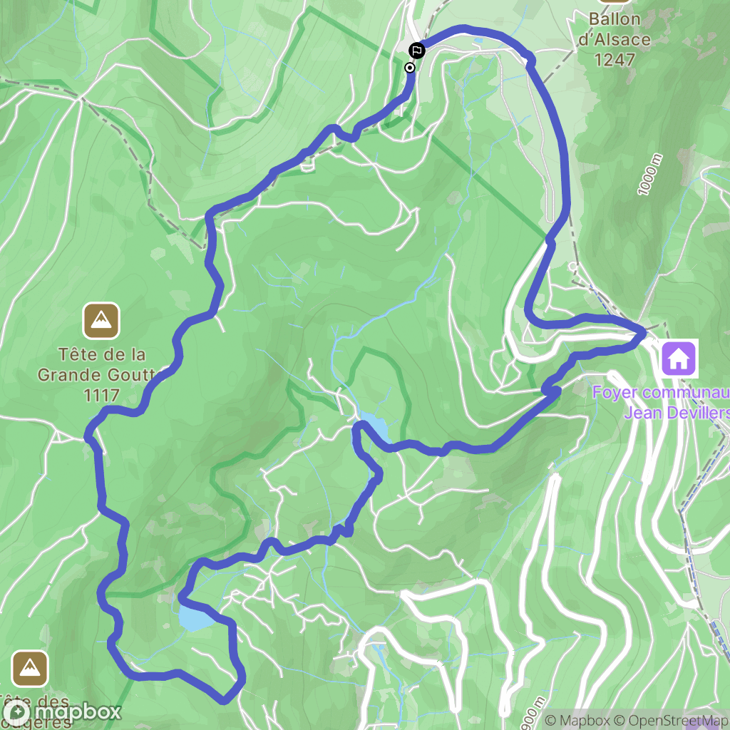 Lepuix : carte du parcours de randonnée - France