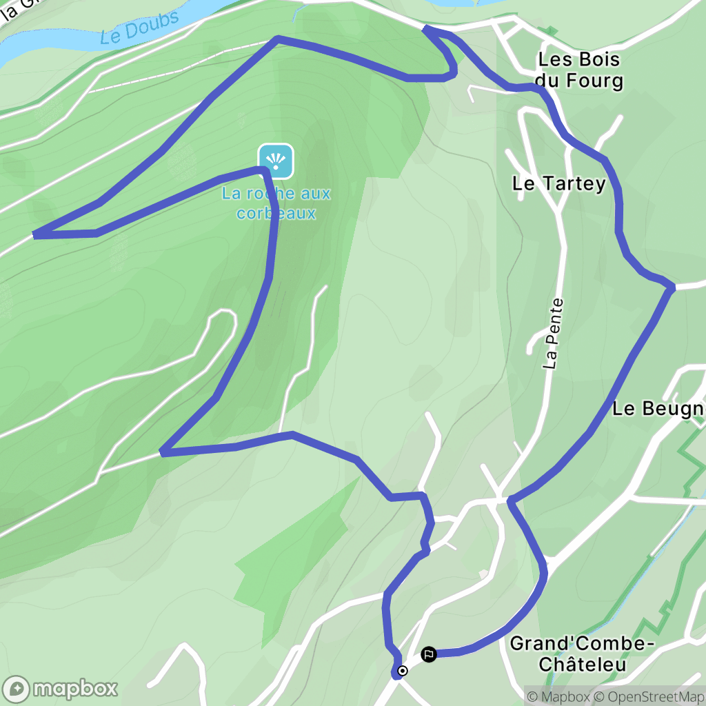 Grand'Combe-Châteleu : carte du parcours de randonnée - France