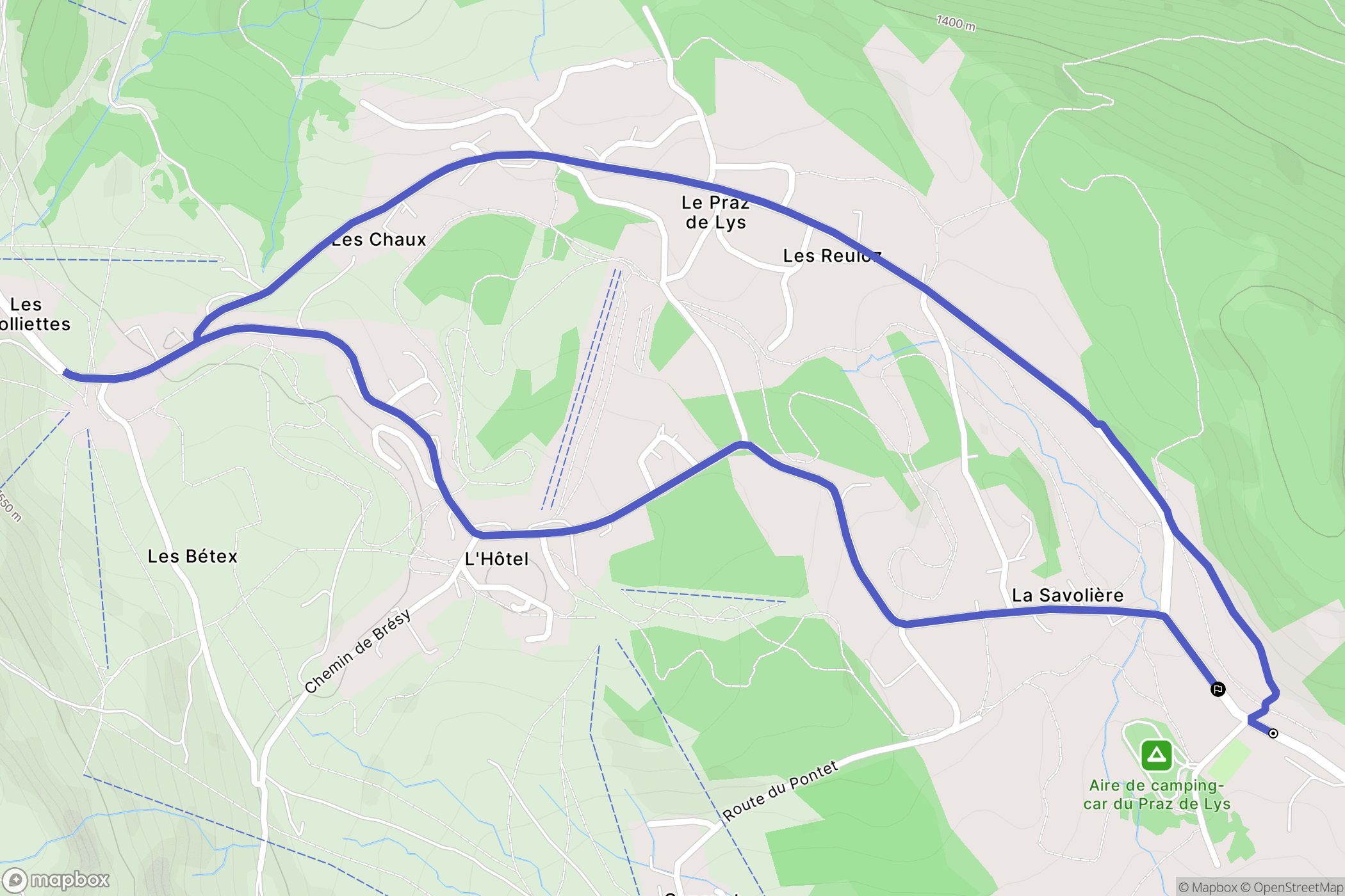 Taninges : carte du parcours de randonnée - France