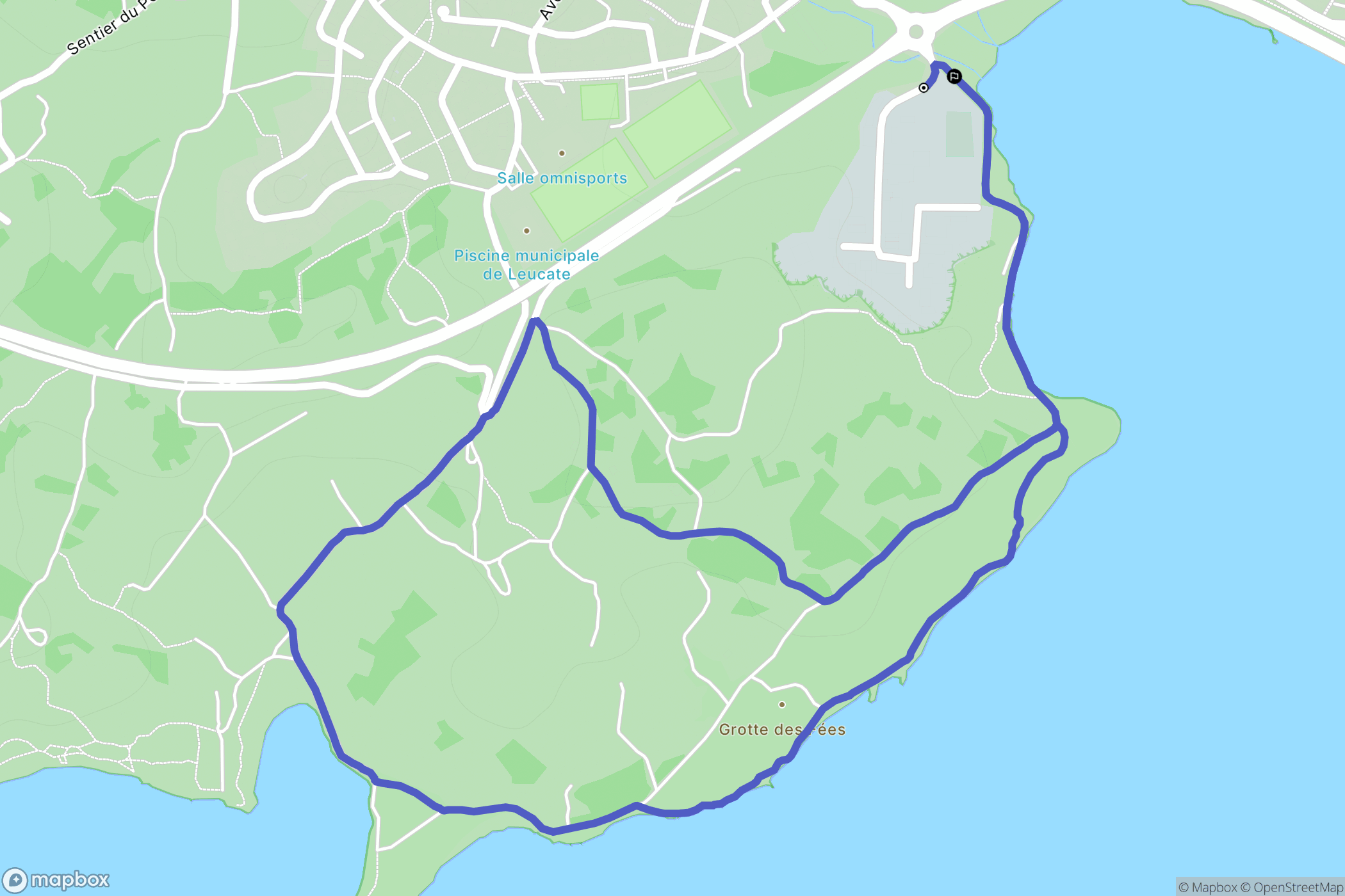 Leucate : carte du parcours de randonnée - France