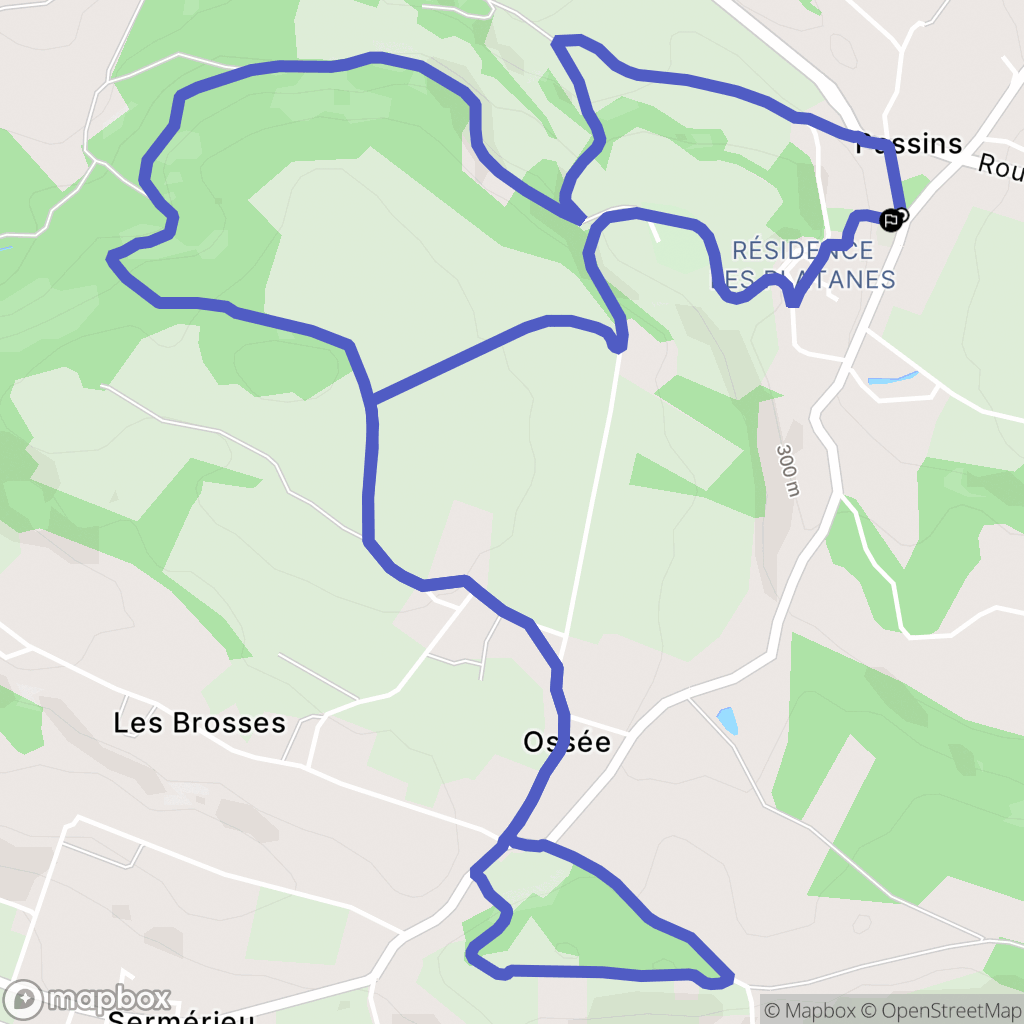 Arandon-Passins : carte du parcours de randonnée - France