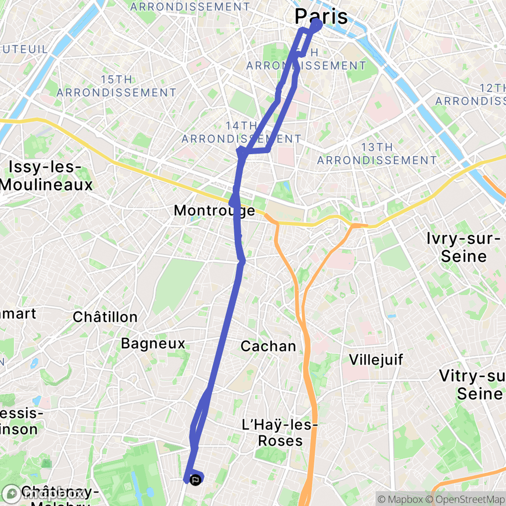 Antony : carte du parcours de randonnée - France