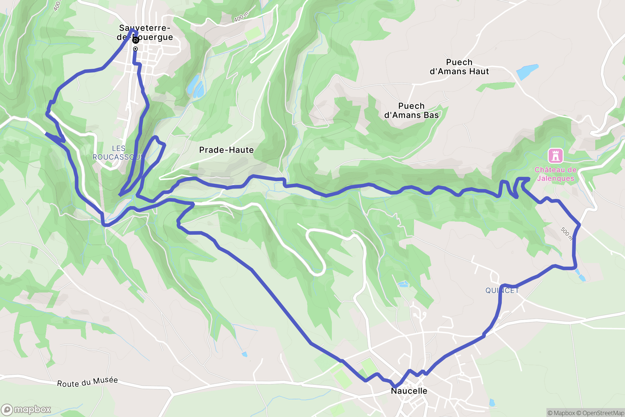 Sauveterre-de-Rouergue : carte du parcours de randonnée - France