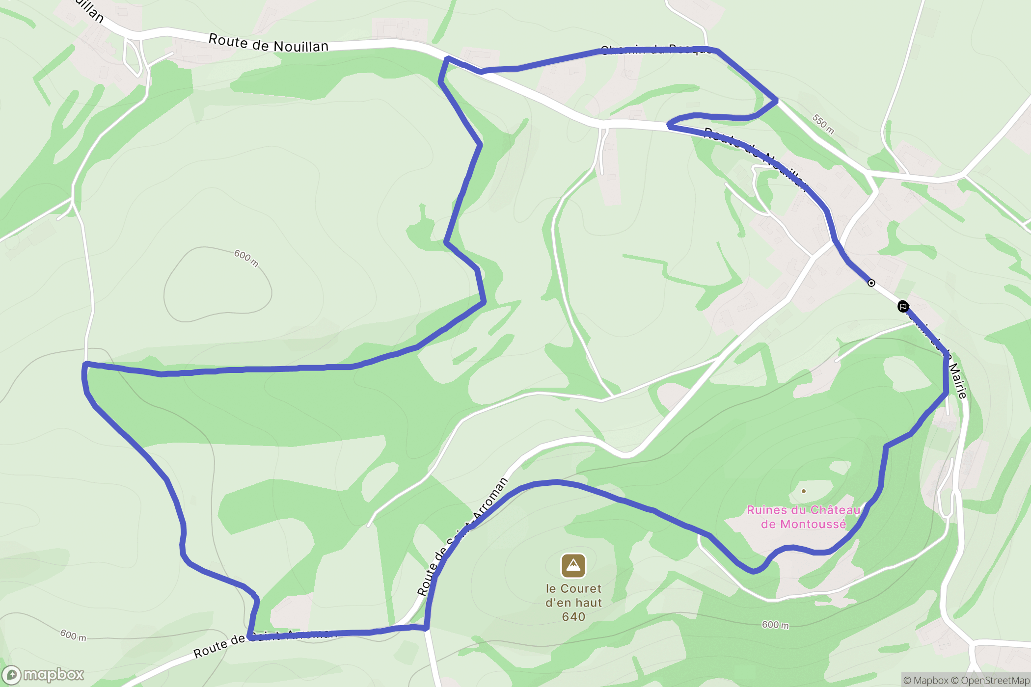 Montoussé : carte du parcours de randonnée - France