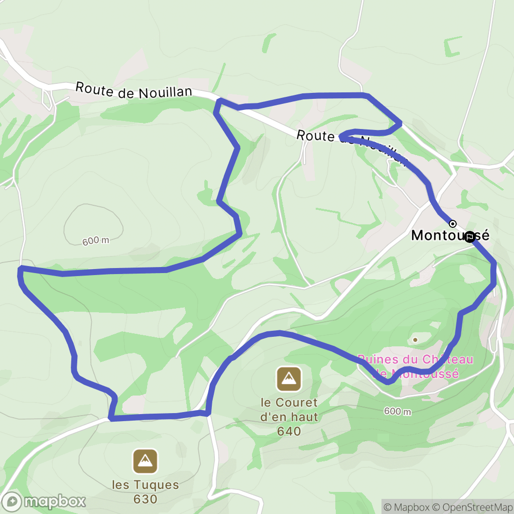 Montoussé : carte du parcours de randonnée - France