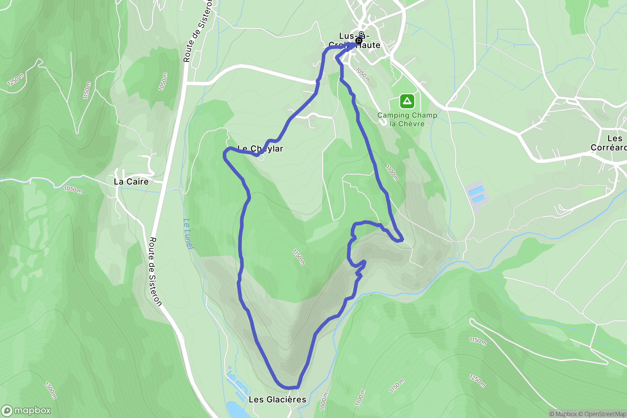 Lus-la-Croix-Haute : carte du parcours de randonnée - France