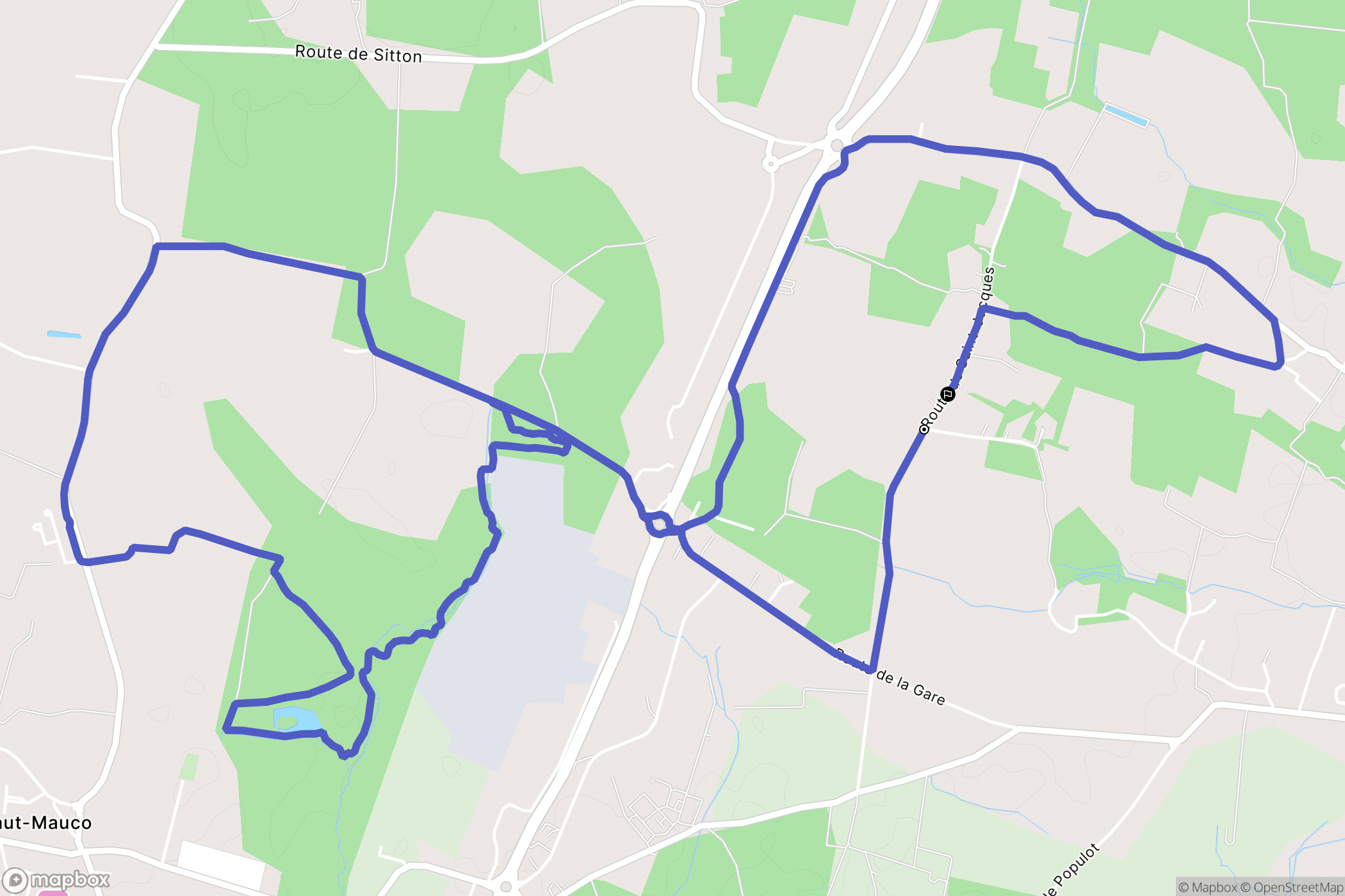 Benquet : carte du parcours de randonnée - France