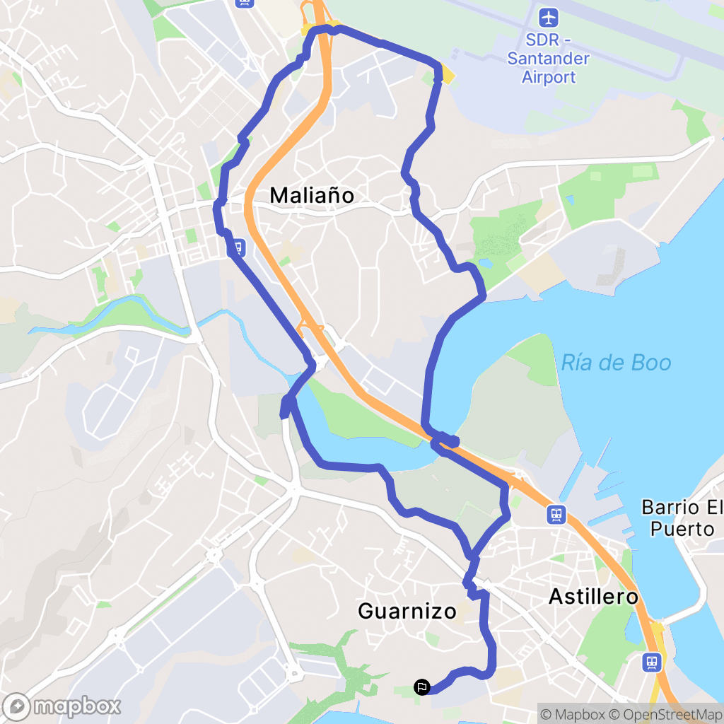 Astillero : carte du parcours de randonnée - Spain