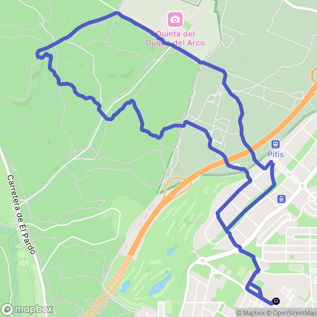 Madrid : carte du parcours de randonnée - Spain
