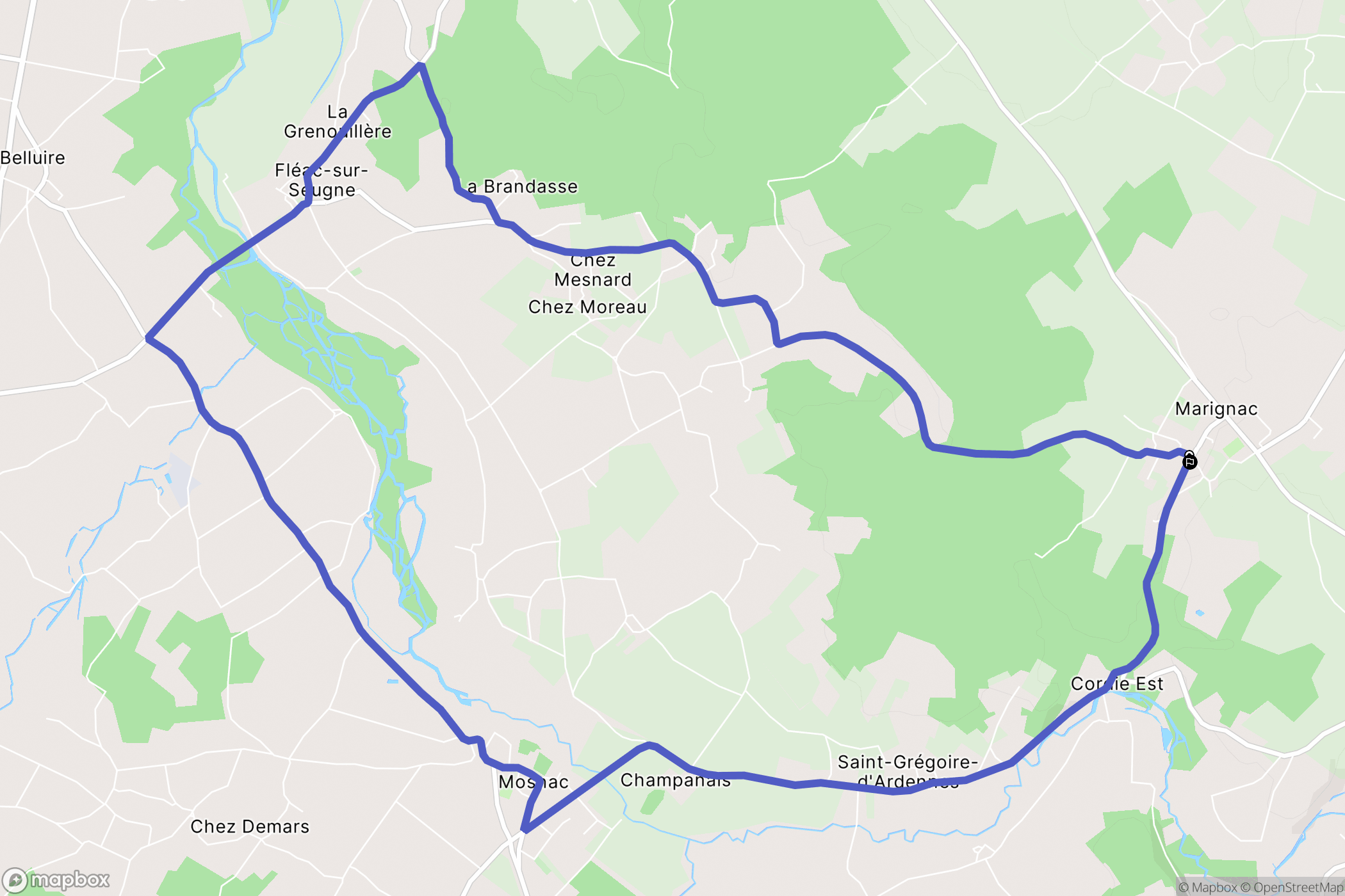 Marignac : carte du parcours de randonnée - France