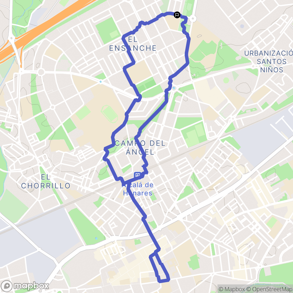 Alcalá de Henares : carte du parcours de randonnée - Spain