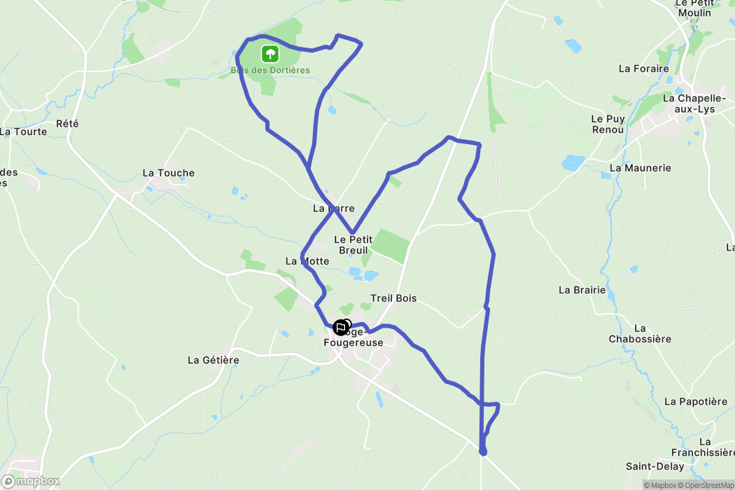 Loge-Fougereuse : carte du parcours de randonnée - France