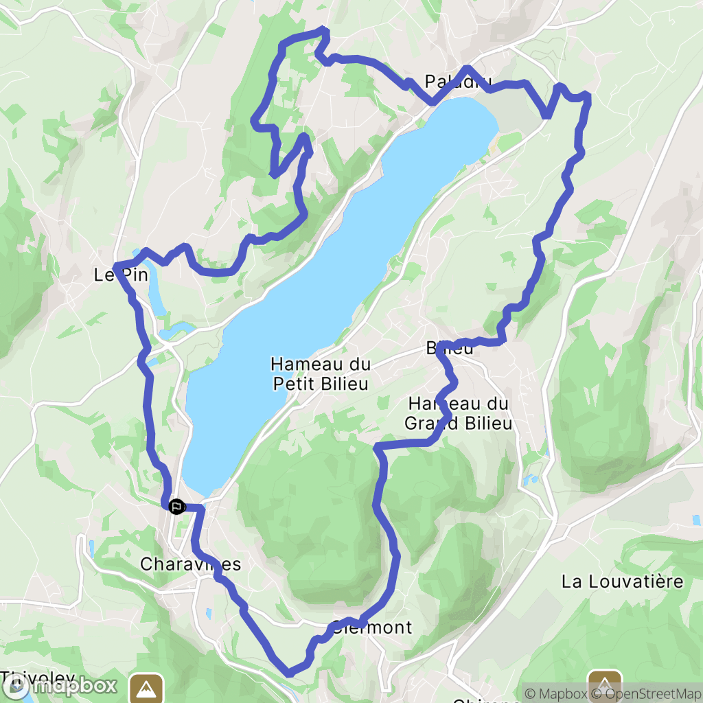 Charavines : carte du parcours de randonnée - France