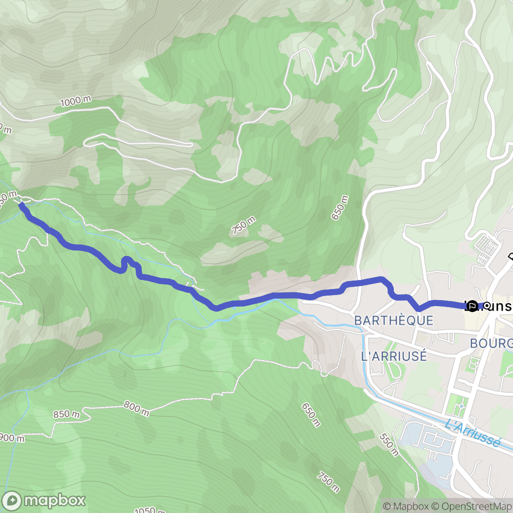 Laruns : carte du parcours de randonnée - France