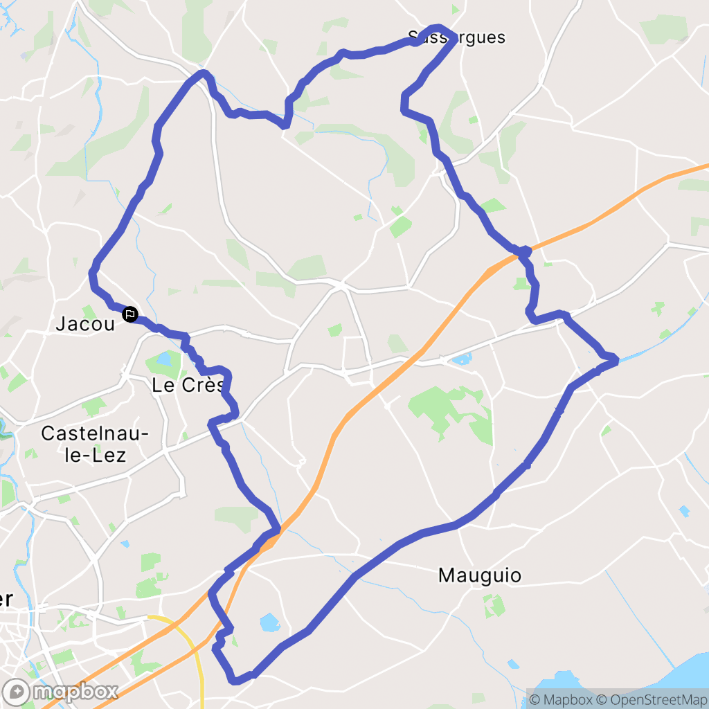 Jacou : carte du parcours de randonnée - France