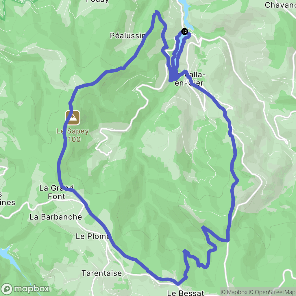 La Valla-en-Gier : carte du parcours de randonnée - France