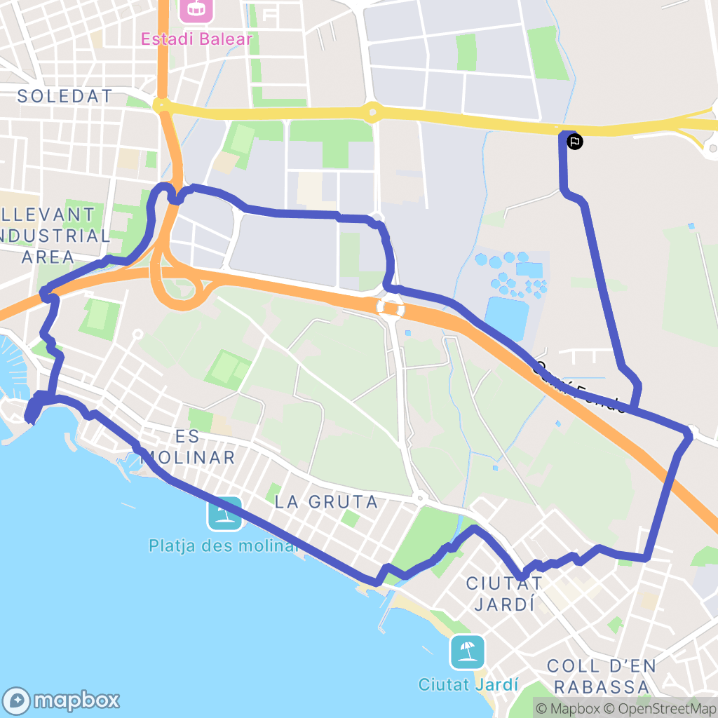Palma : carte du parcours de randonnée - Spain