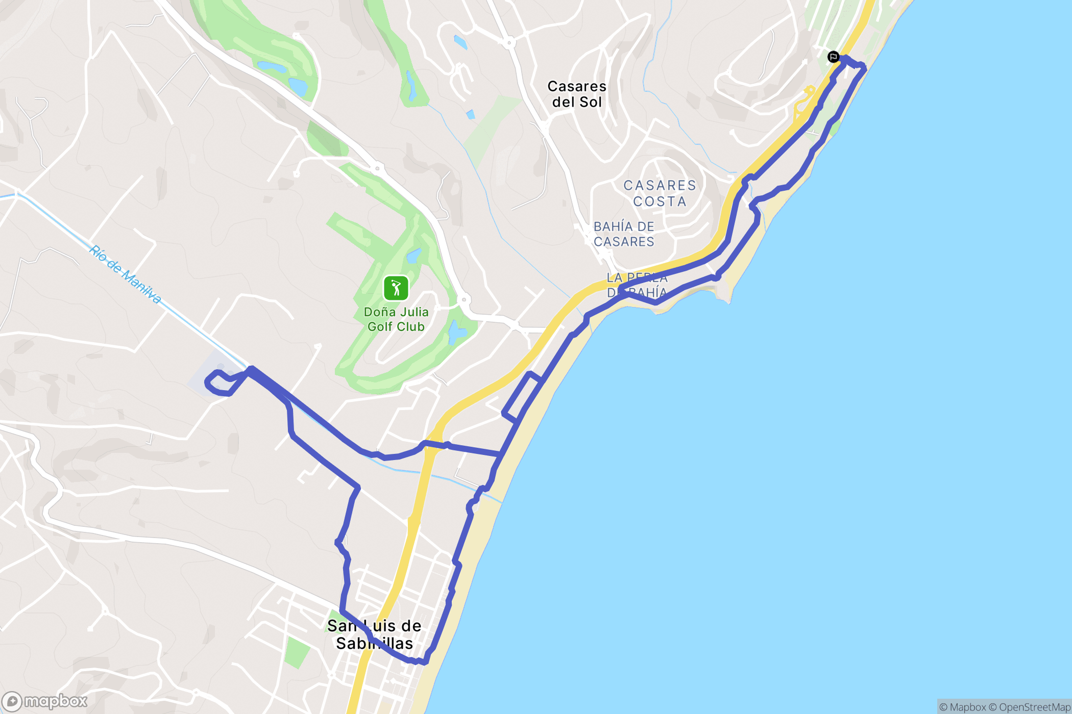 Buenas Noches : carte du parcours de randonnée - Spain