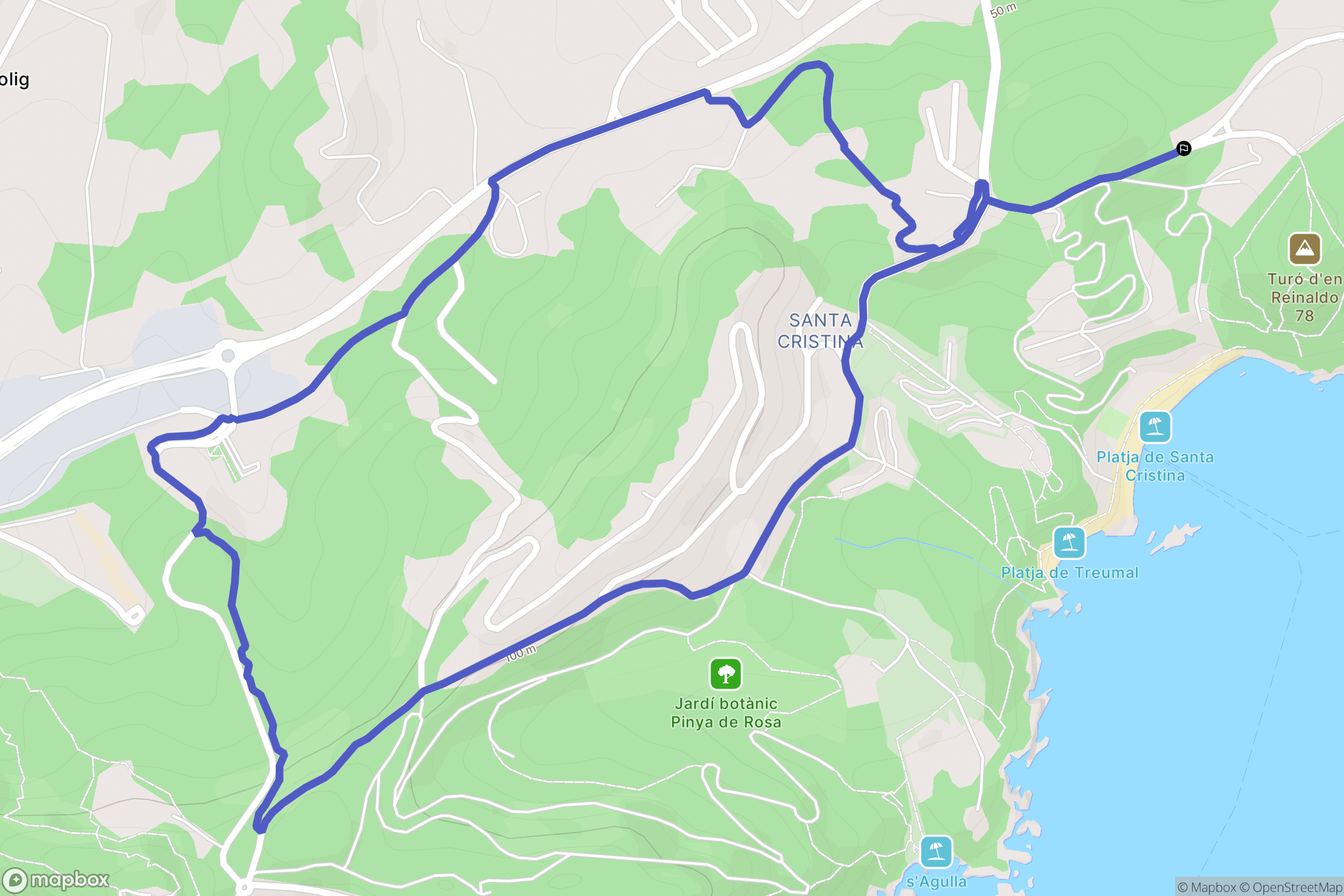 Lloret de Mar : carte du parcours de randonnée - Spain