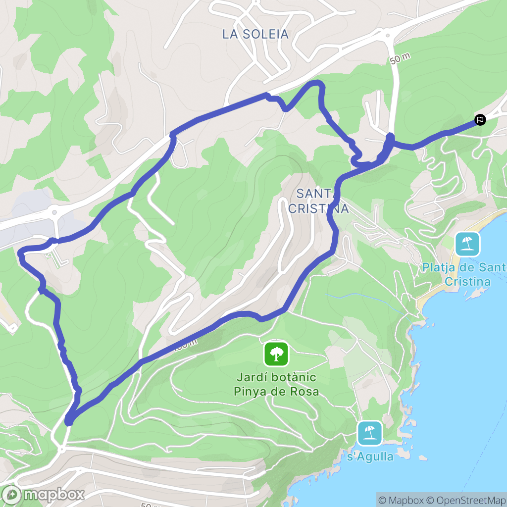 Lloret de Mar : carte du parcours de randonnée - Spain