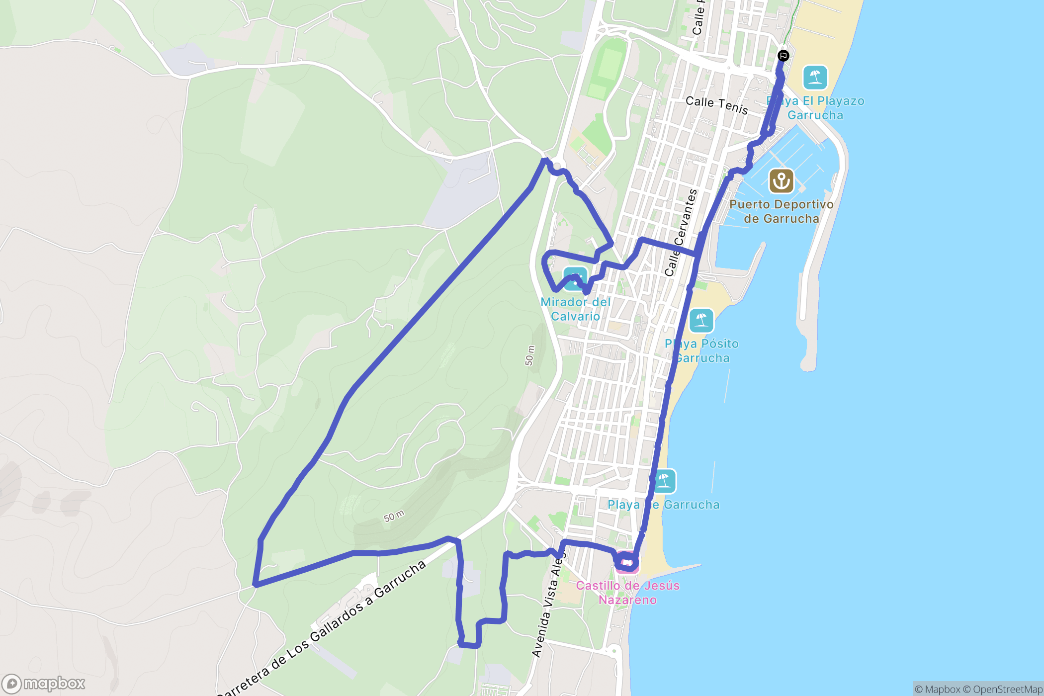 Las Marinas : carte du parcours de randonnée - Spain