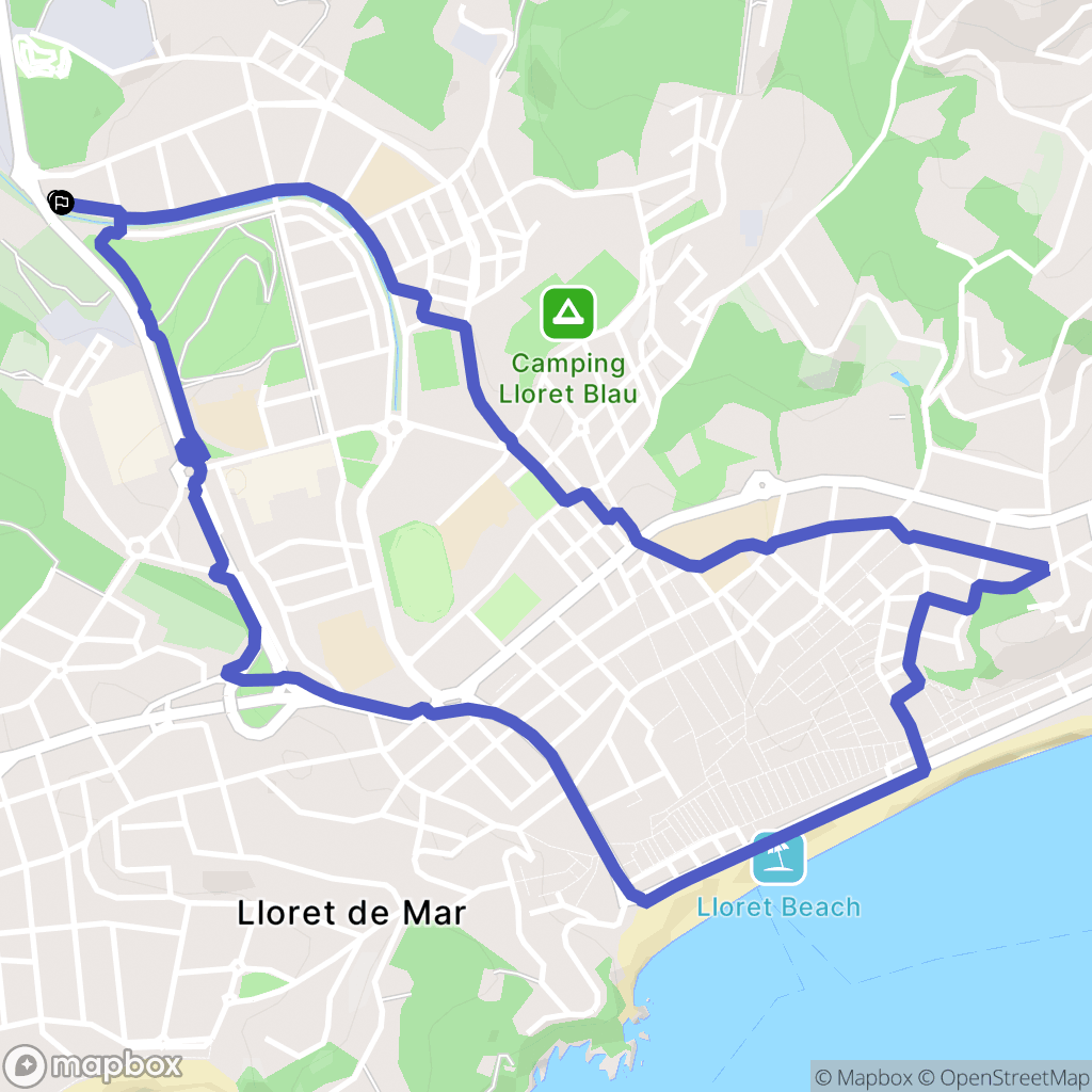 Lloret de Mar : carte du parcours de randonnée - Spain