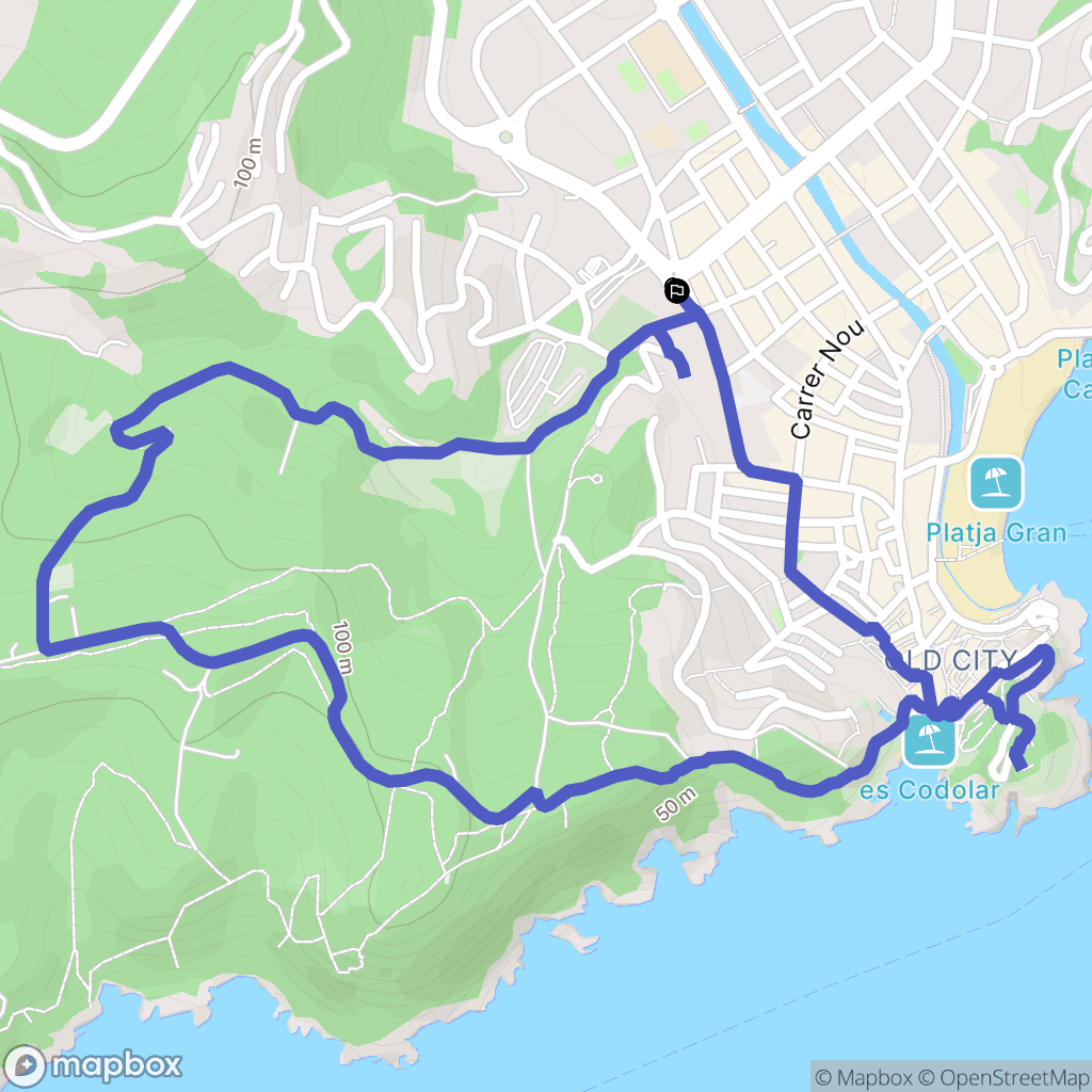 Tossa de Mar : carte du parcours de randonnée - Spain